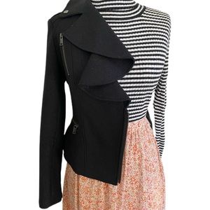 Banana Republic Moto jacket with ruffle collar